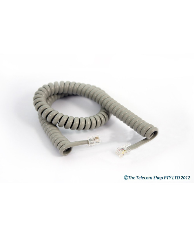 Avaya Curly Telephone Cord Extended Life Short Tail 3M - Grey - Price $3