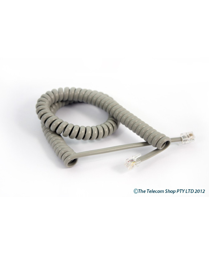 Avaya Curly Telephone Cord Extended Life Long Tail 3M - Grey - Price $3