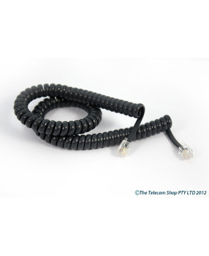 Commander   Curly Telephone Cord Extended Life Short Tail 3M - Black - Price $3