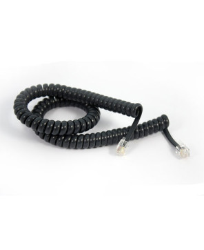 Connect Curly Telephone Cord Extended Life Short Tail - Black - Price $3