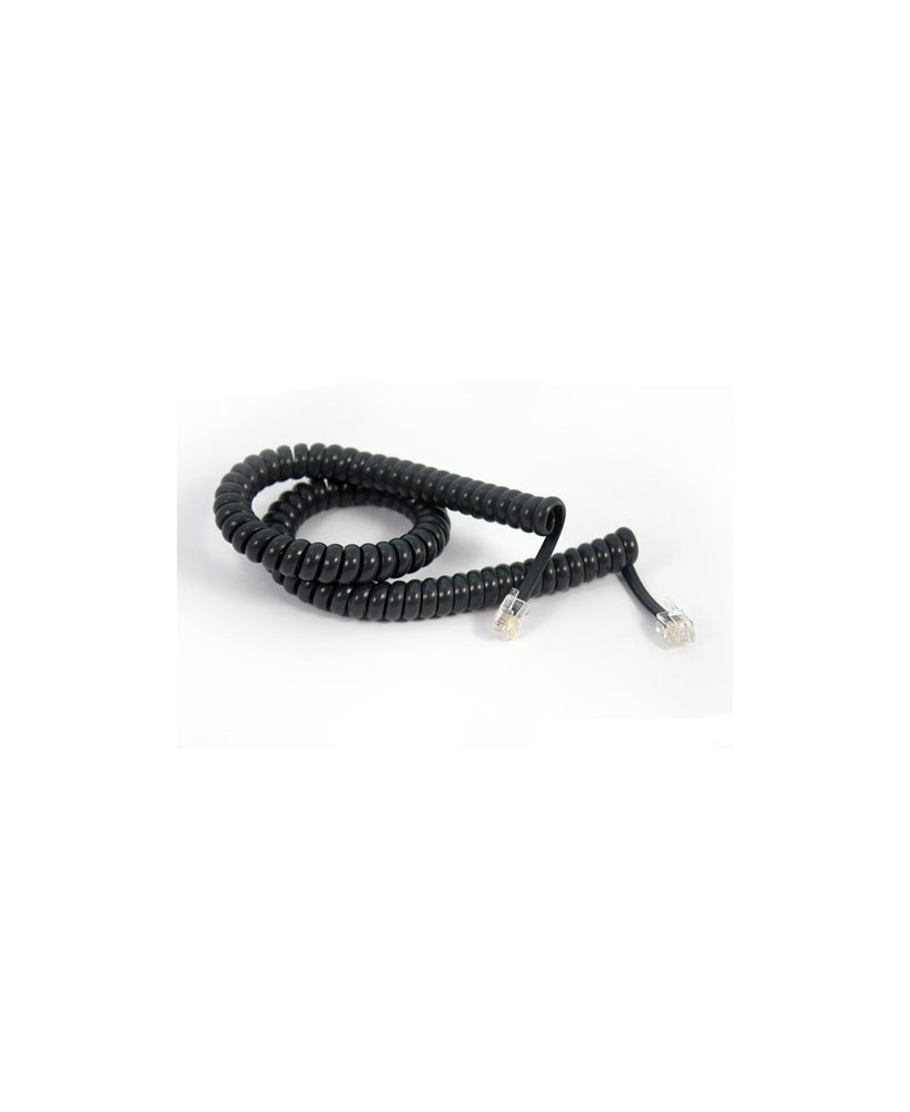 Connect Curly Telephone Cord Extended Life Short Tail - Black - Price $3