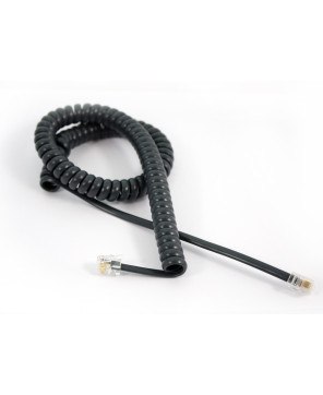 Buy The Mitel 3M Curly Telephone Cord Extended Life Long Tail in Black.