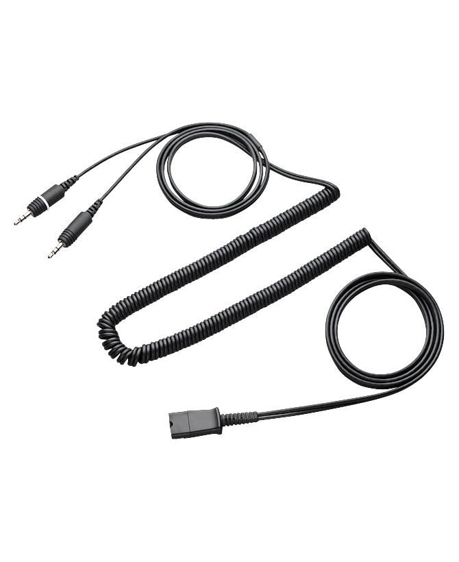 HP Poly/Plantronics QD To Two 3.5mm Headset Cable 28959-01 for Computer with Plantronics H-Series Headsets - New