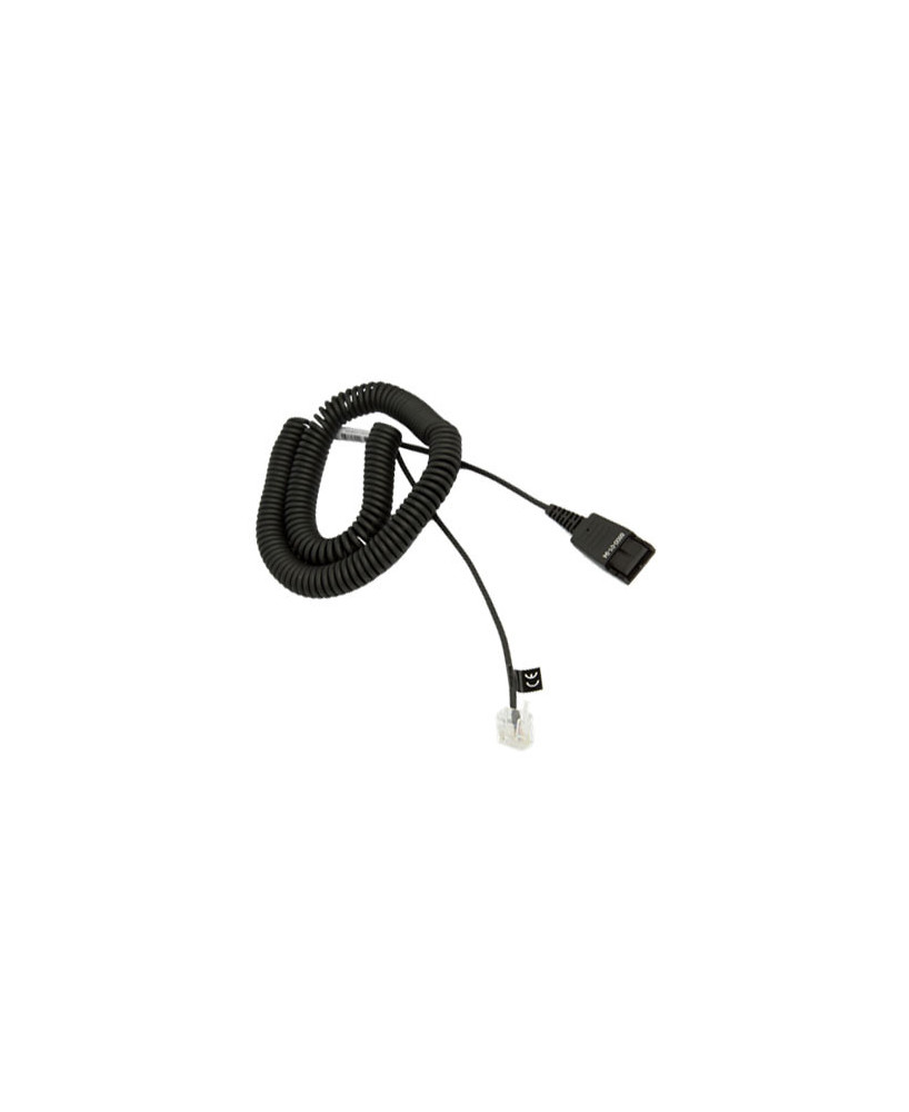 Jabra Quick Disconnect (QD) to Modular (RJ) Coiled Bottom Cord 8800-01-94 for Aastra / Siemens