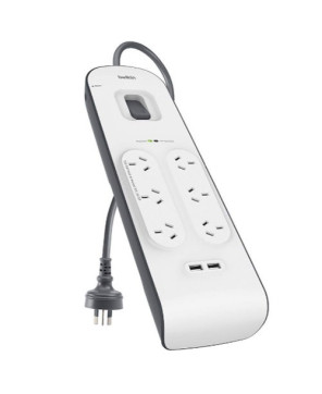 Buy Belkin 2.4 Amp 6 Outlet Surge Protector Strip BSV604AU2M for Laptop, Gaming Consoles