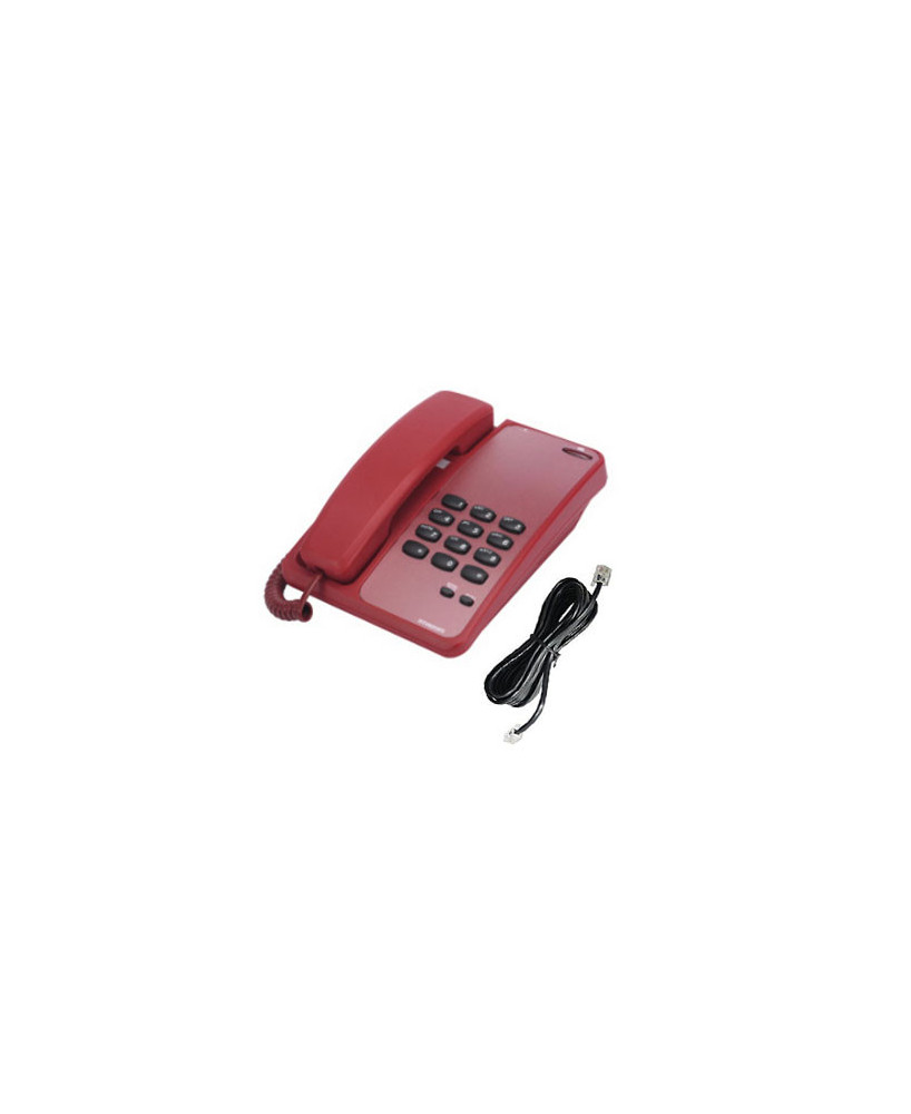 Interquartz Hotline Desk Phone in Red IQ283BR with Dial Pad