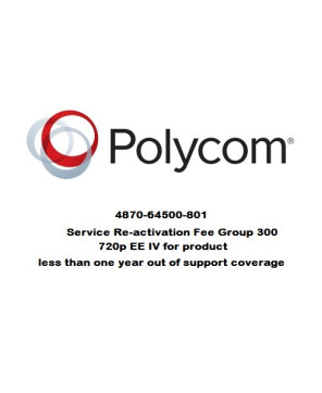 Polycom Service Reactivation Fee 4870-64500-801 for Group 300 720p EE IV