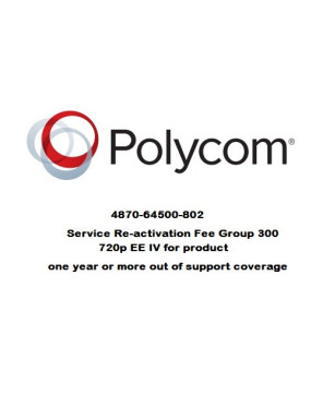 Polycom Service Reactivation Fee 4870-64500-802 for Group 300 720p EE IV