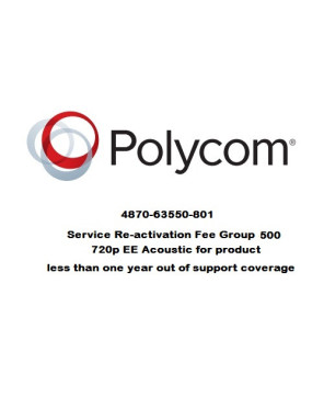 Polycom Service Reactivation Fee 4870-63550-801 for Group 500 720p EE Acoustic