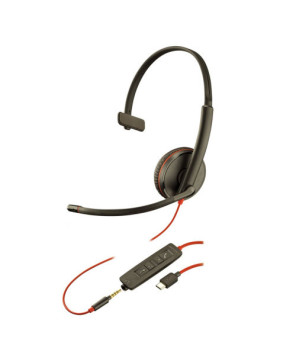 HP Poly/Plantronics Blackwire C3215 Mono UC USB-C Headset 209750-101 - 209750-201 / 80S05A6