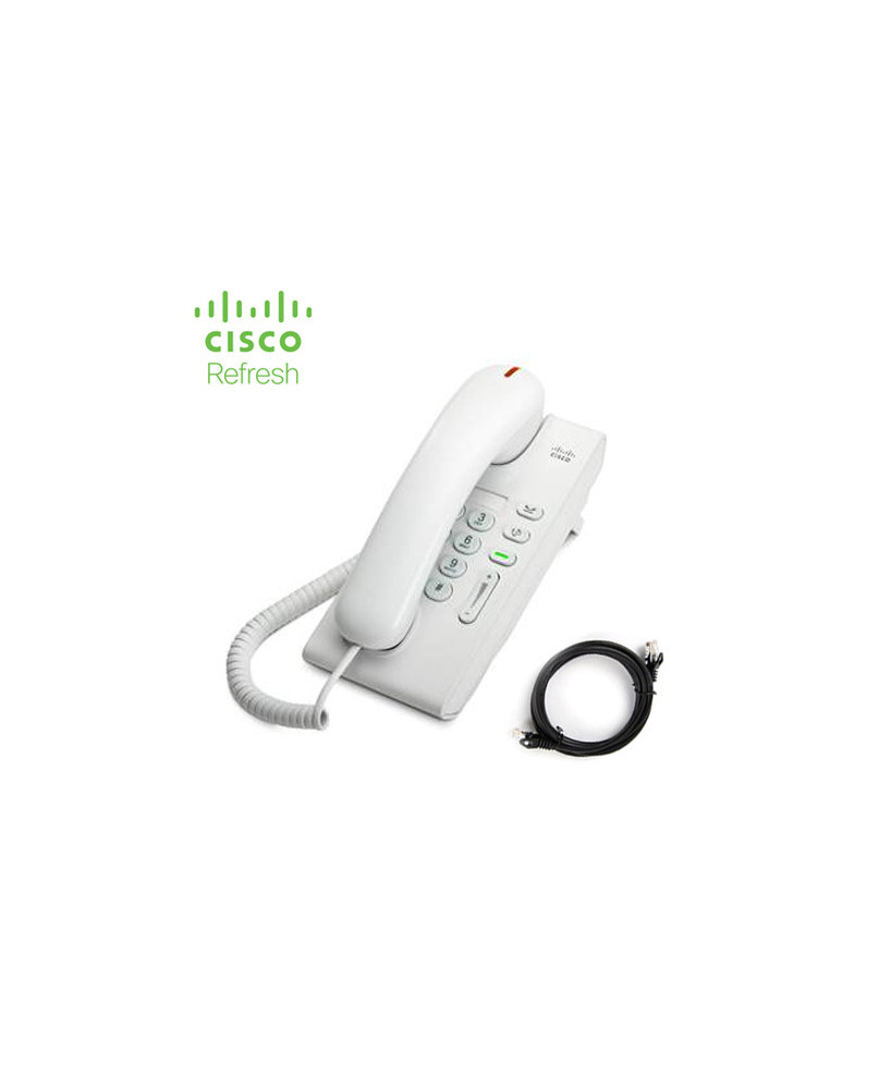 Cisco 6901 Slimline Handset Unified IP Phone in White CP-6901-WL-K9-RF