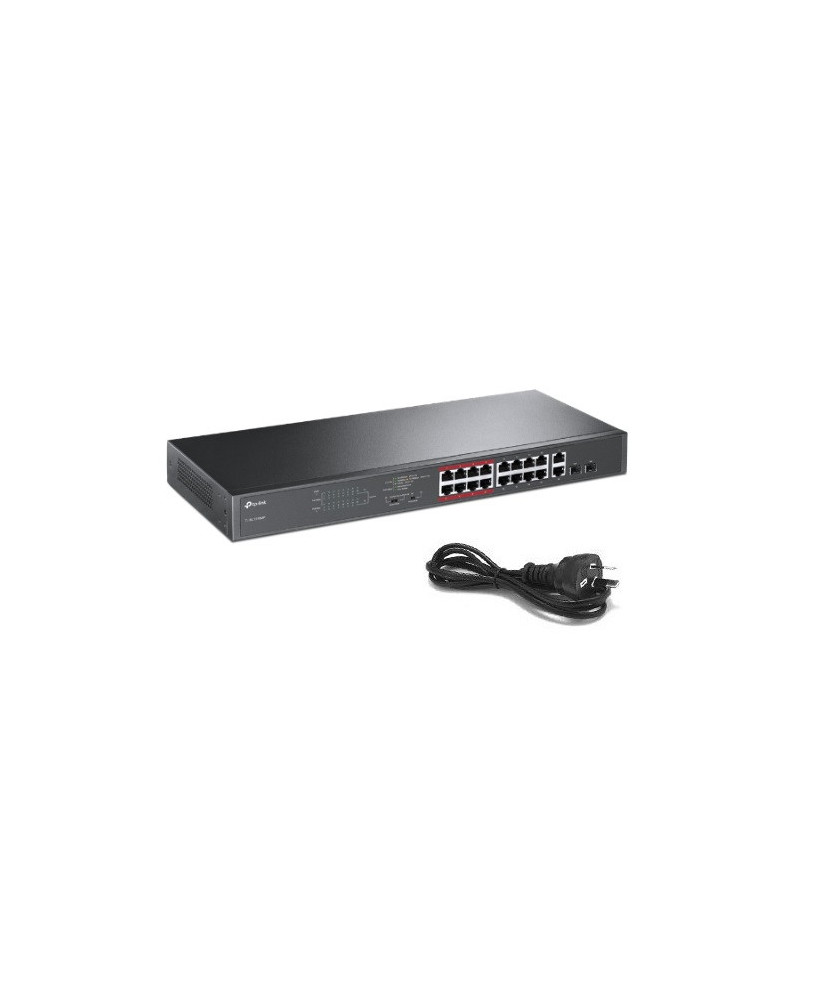 TP-Link 16-Port 10/100Mbps + 2-Port Gigabit Unmanaged PoE Switch TL-SL1218MP