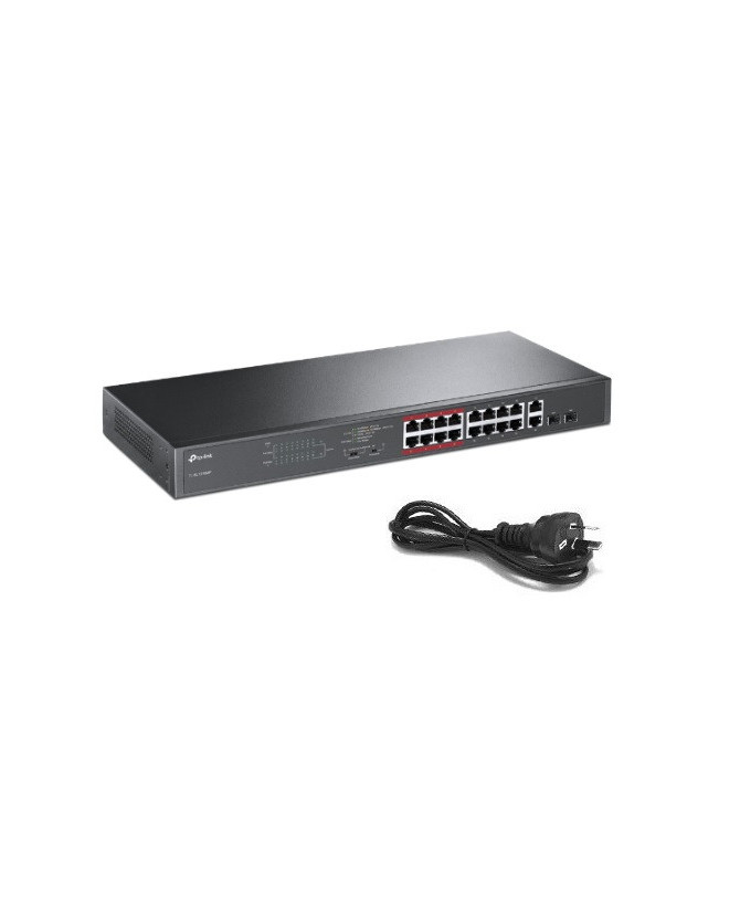 TP-Link 16-Port 10/100Mbps + 2-Port Gigabit Unmanaged PoE Switch TL-SL1218MP