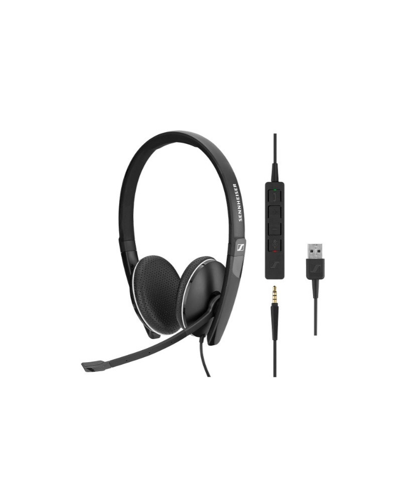 EPOS | SENNHEISER SC 165 USB Wired Stereo Headset with 3.5 mm Jack and USB Connectivity 508317