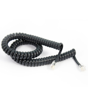 Yealink Curly Telephone Cord Extended Life Short Tail 3M - Black