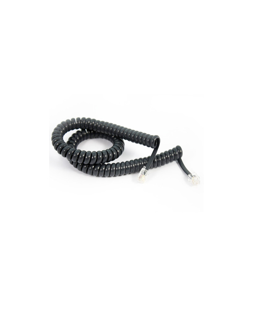 Yealink Curly Telephone Cord Extended Life Short Tail 3M - Black