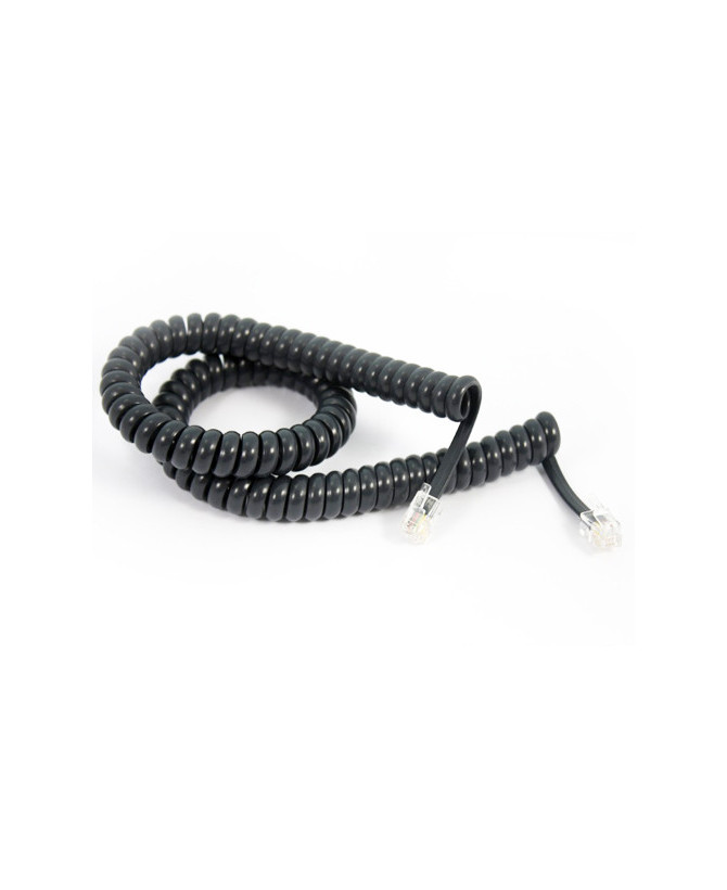 Yealink Curly Telephone Cord Extended Life Short Tail 3M - Black