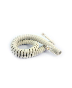 Yealink Curly Telephone Cord Extended Life Short Tail 3M - White