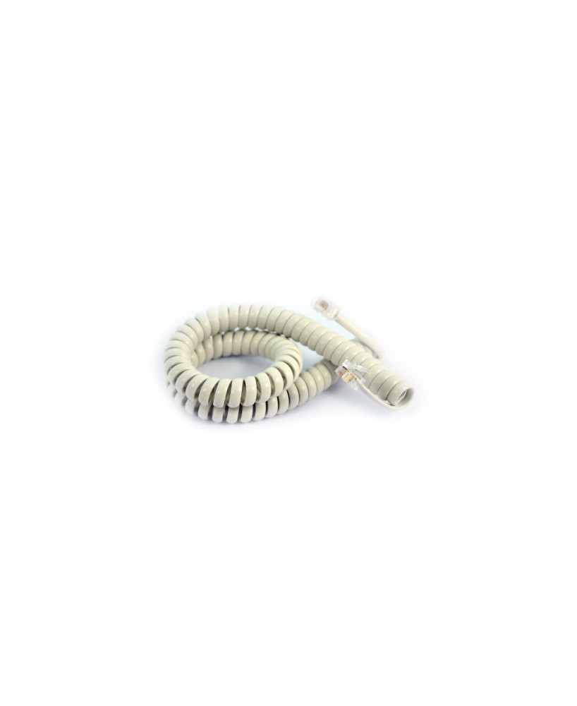 Yealink Curly Telephone Cord Extended Life Short Tail 3M - White