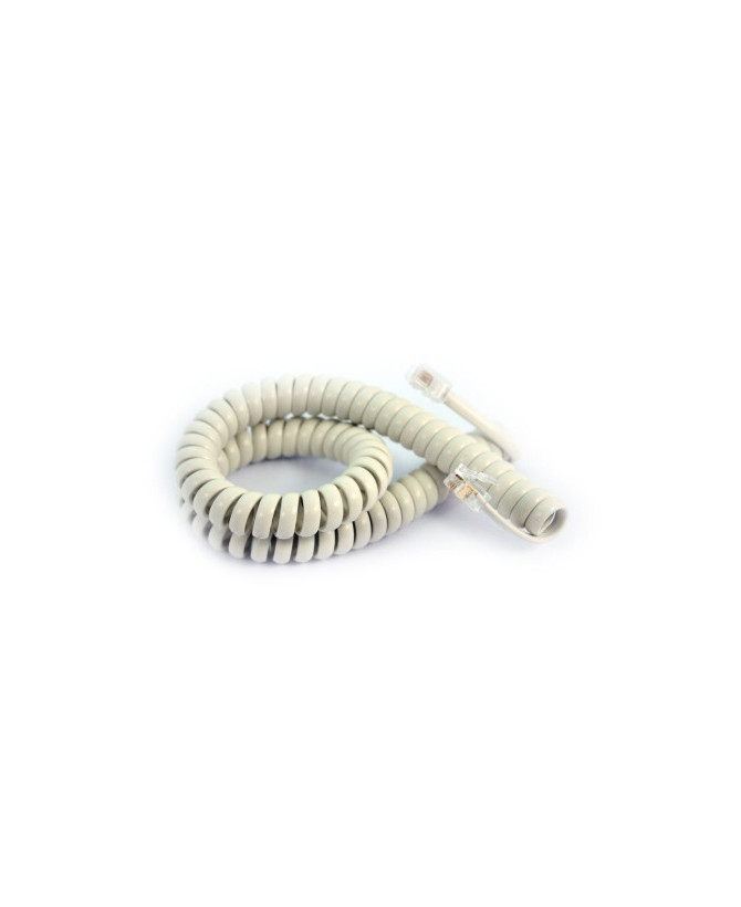 Yealink Curly Telephone Cord Extended Life Short Tail 3M - White