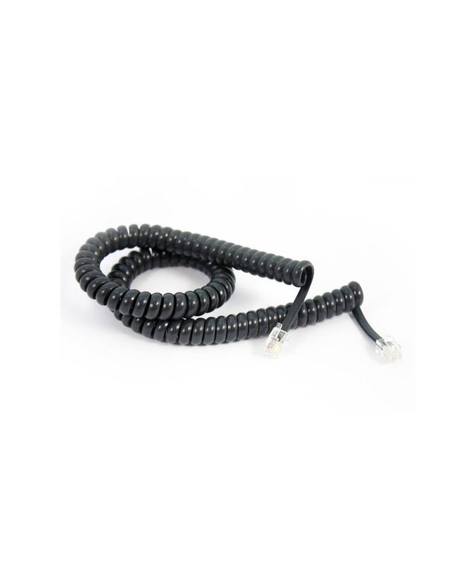 Yealink Curly Telephone Cord Extended Life Short Tail 3M - Charcoal