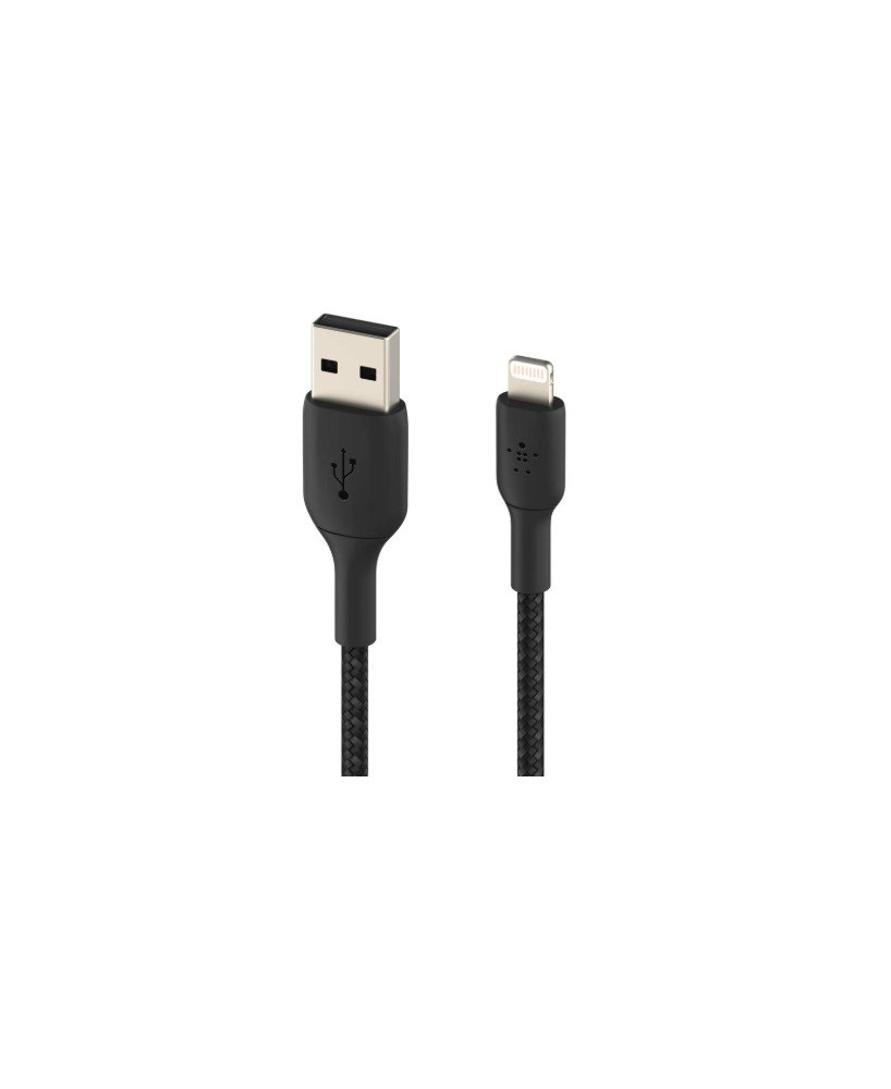 Buy Belkin 1M USB-A to Lightning Braided Cable in Black CAA002BT1MBK for iPhone & iPad