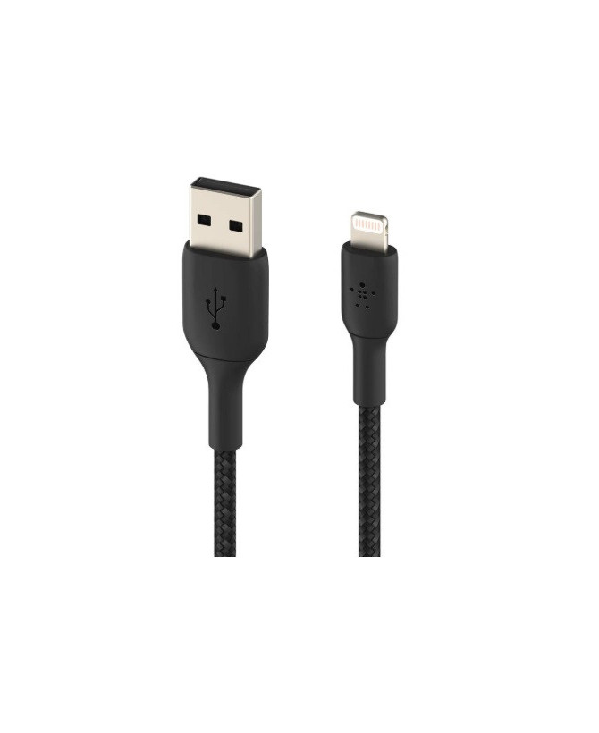 Buy Belkin 1M USB-A to Lightning Braided Cable in Black CAA002BT1MBK for iPhone & iPad