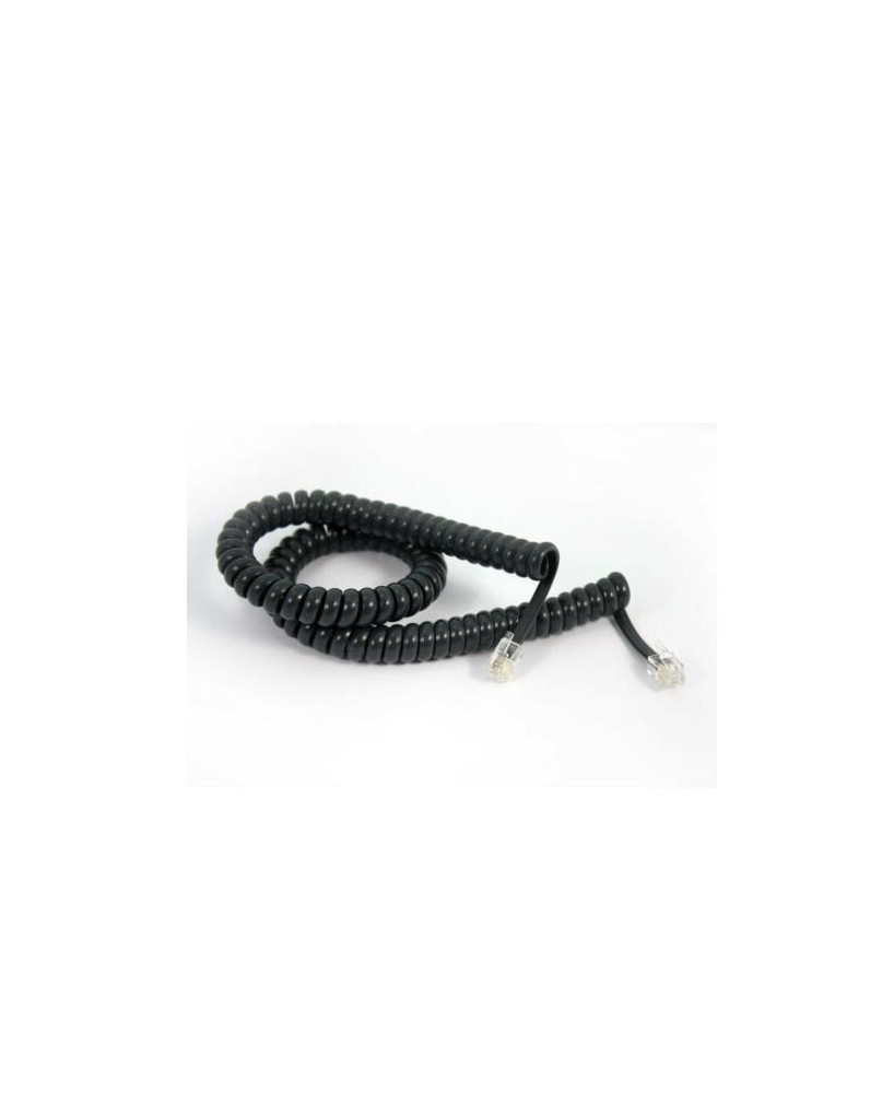 Telstra Curly Telephone Cord Extended Life Short Tail 3M - Black