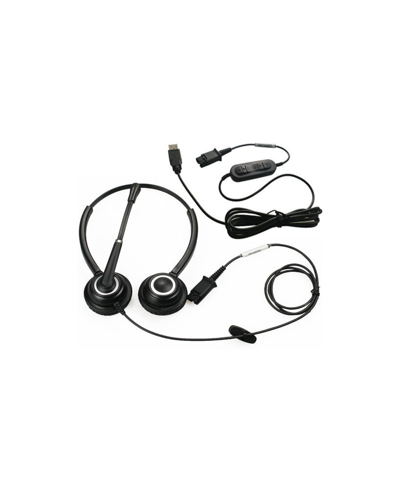 Bundle TTS 612D Stereo Noise-Cancelling QD Headset with TTS-USB002 P-QD to USB Bottom Lead