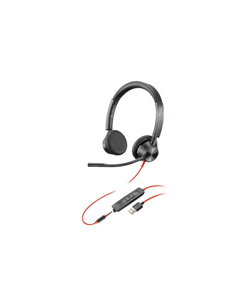 HP/Poly/Plantronics Blackwire 3325 USB-A with 3.5mm Wired Stereo Headset 213938-01/76J20AA