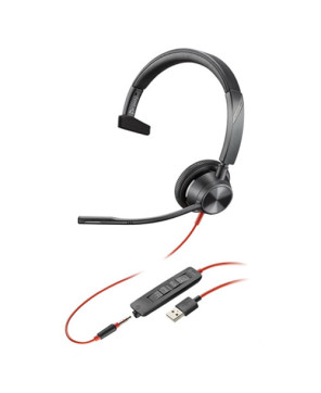 HP Poly/Plantronics BW3315 Blackwire UC Mono USB-A Corded Headset with 3.5MM Connectivity 213936-01 / 76J12AA