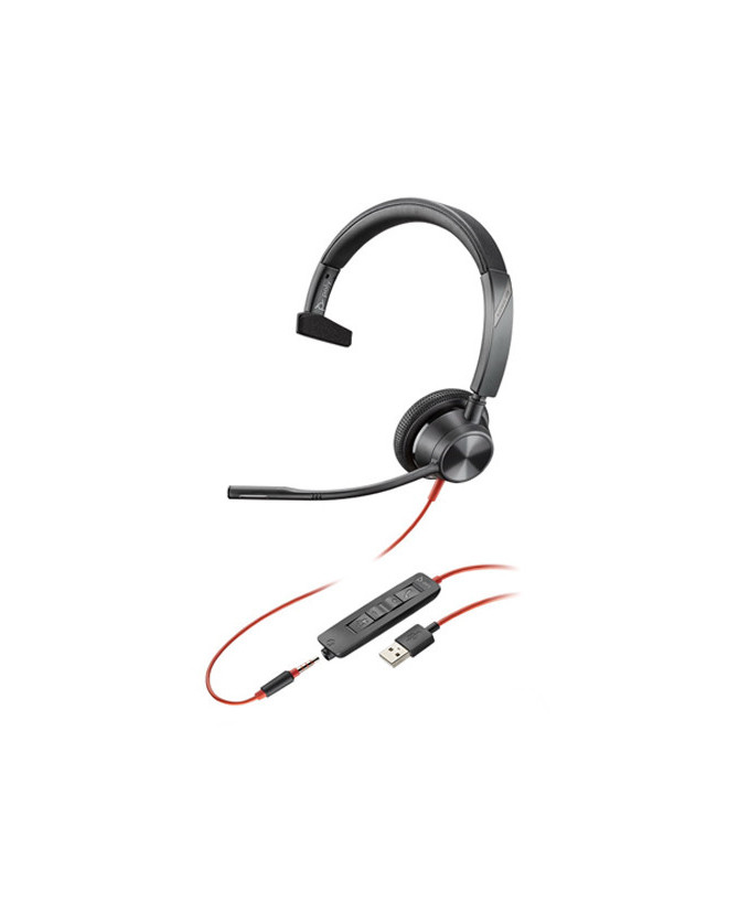 HP Poly/Plantronics BW3315 Blackwire UC Mono USB-A Corded Headset with 3.5MM Connectivity 213936-01 / 76J12AA