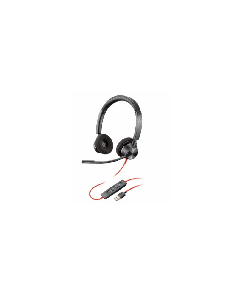 HP Poly/Plantronics Blackwire 3320 Stereo Wired Headset with USB-A Connectivity 213934-01 / 76J16AA - New