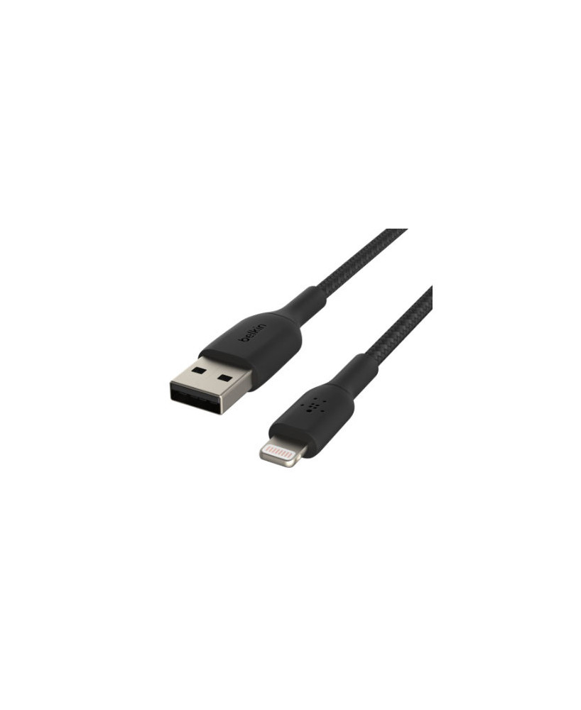 Buy Belkin 2M USB-A to Lightning Charge/Sync Braided Cable in Black CAA002BT2MBK for iPhone/iPad