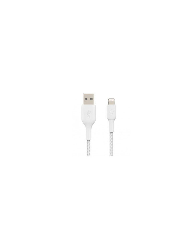 Buy Belkin 2M USB-A to Lightning Charge/Sync Braided Cable in White CAA002BT2MWH for iPhone/iPad