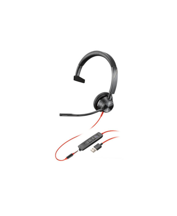 HP Poly/Plantronics Blackwire 3315-M UC Mono USB-A Corded Headset 214014-01 / 76J13AA