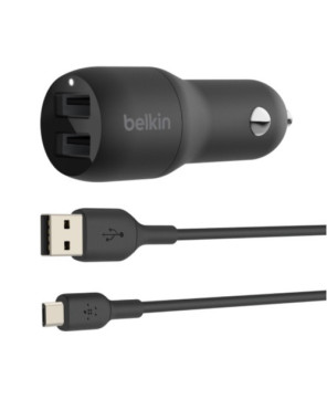 Buy Belkin BOOST CHARGE Dual USB-A Car Charger + USB-A to Micro-USB Cable CCE002BT1MBK for Mobile Devices