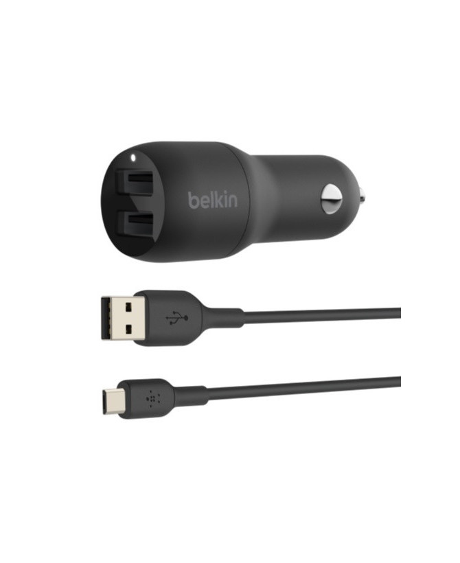 Buy Belkin BOOST CHARGE Dual USB-A Car Charger + USB-A to Micro-USB Cable CCE002BT1MBK for Mobile Devices