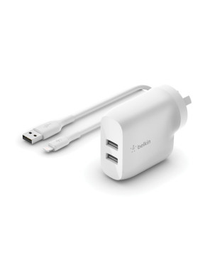 Buy Belkin Boost Charge 2-Port 12W Lightning to USB-A Cable Wall Charger in White WCD001AU1MWH