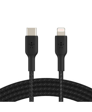 Buy Belkin 1M USB-C to Lightning Charge/Sync Braided Cable in Black CAA004BT1MBK for iPhone and iPad