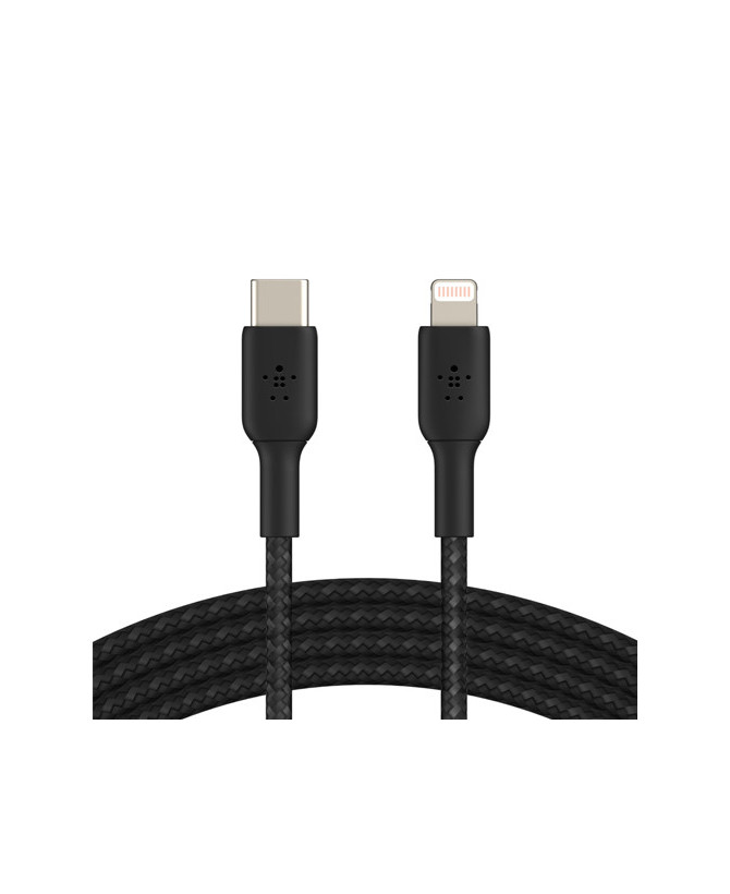 Buy Belkin 1M USB-C to Lightning Charge/Sync Braided Cable in Black CAA004BT1MBK for iPhone and iPad