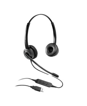 Grandstream HD USB-A Corded VoIP Stereo Headset with Noise-Cancelling Mic GUV3000