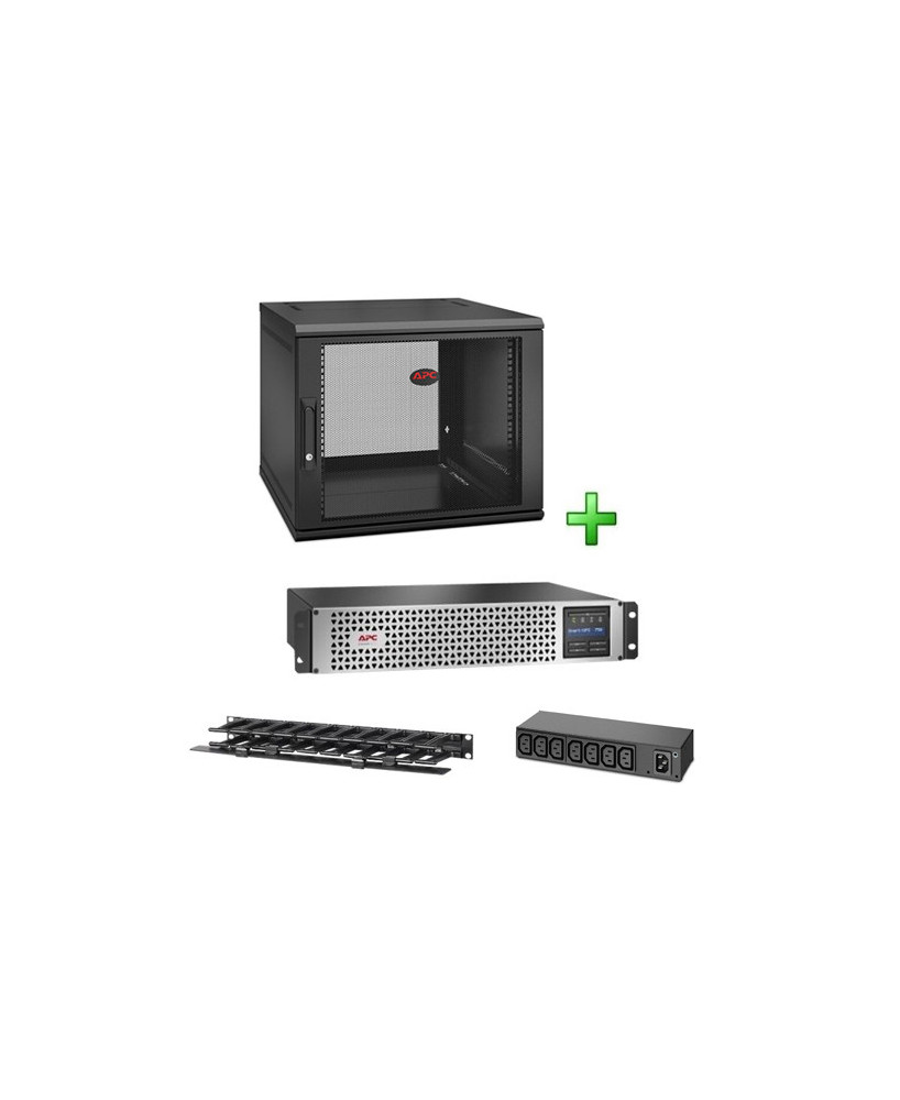 Buy Bundle APC Smart-UPS 750VA UPS SMTL750RMI2UC + APC Netshelter WX 9U Enclosure + APC Horizontal Cable Management + APC Rack PDU NET9US-L750