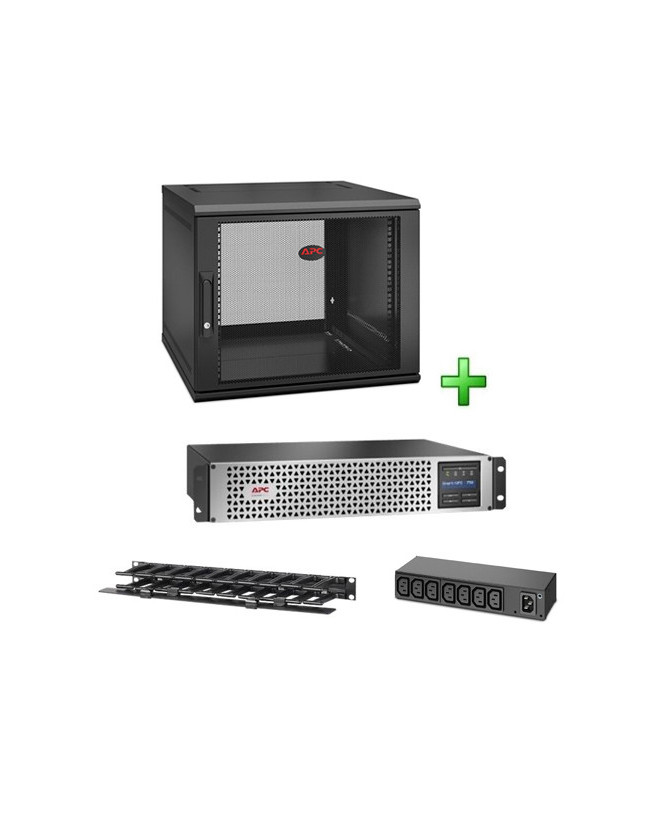 Buy Bundle APC Smart-UPS 750VA UPS SMTL750RMI2UC + APC Netshelter WX 9U Enclosure + APC Horizontal Cable Management + APC Rack PDU NET9US-L750