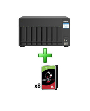 Buy Bundle Qnap 8 Bay No Disk NAS TS-832PX-4G with 8x Seagate Ironwolf 8TB SATA Drive TS-832PX-4G-64TB