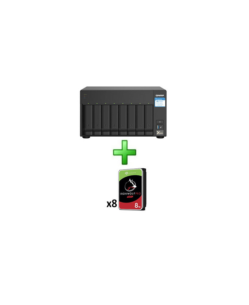 Buy Bundle Qnap 8 Bay No Disk NAS TS-832PX-4G with 8x Seagate Ironwolf 8TB SATA Drive TS-832PX-4G-64TB