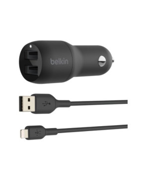 Buy Belkin Boost Charge Dual USB-A Car Charger 24W with Lightning to USB-A Cable CCD001BT1MBK for iPhone, iPad and AirPods