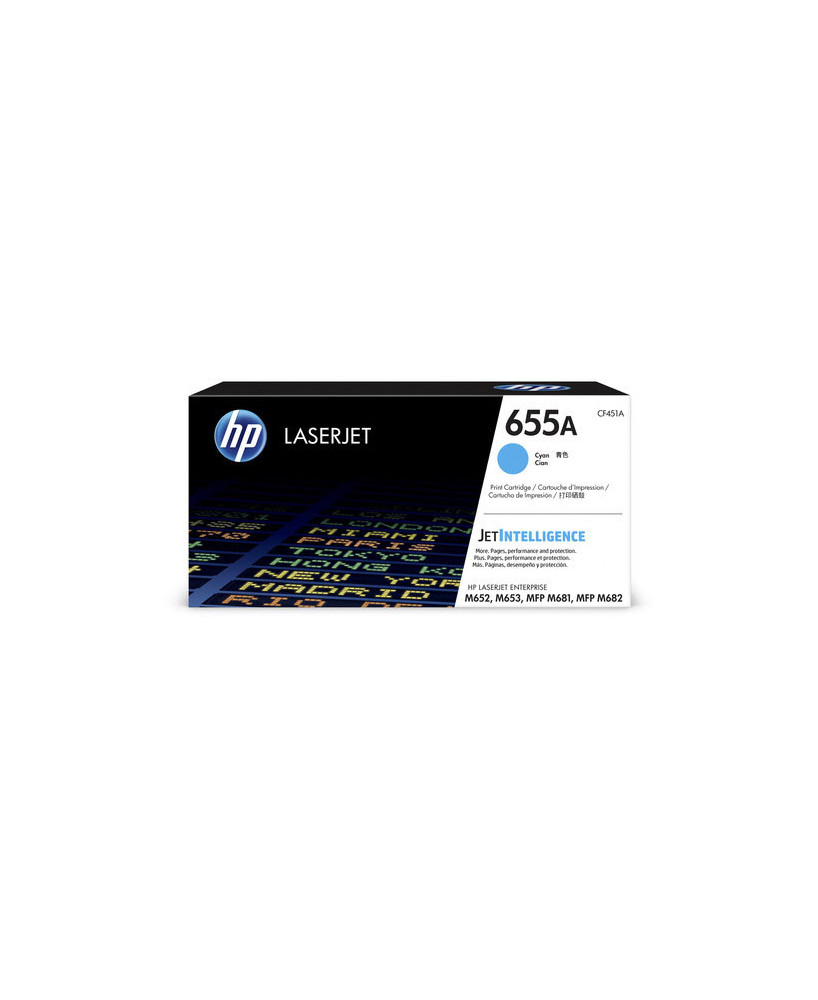  Buy HP 655A Cyan Toner Cartridge CF451A, up to 10.5K Pages for Color LaserJet Enterprise  M652, M653, M681, M682