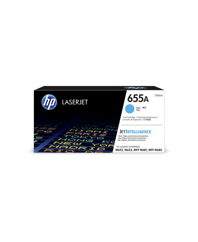  Buy HP 655A Cyan Toner Cartridge CF451A, up to 10.5K Pages for Color LaserJet Enterprise  M652, M653, M681, M682