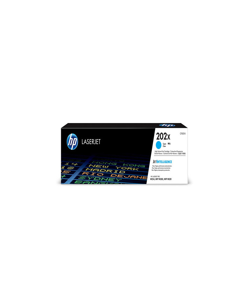 Buy HP 202X Cyan LaserJet Toner Cartridge CF501X for Color LaserJet Pro M254dw, M254nw, MFP M280nw, MFP M281cdw, MFP M281fdn, MFP M281fdw Printer